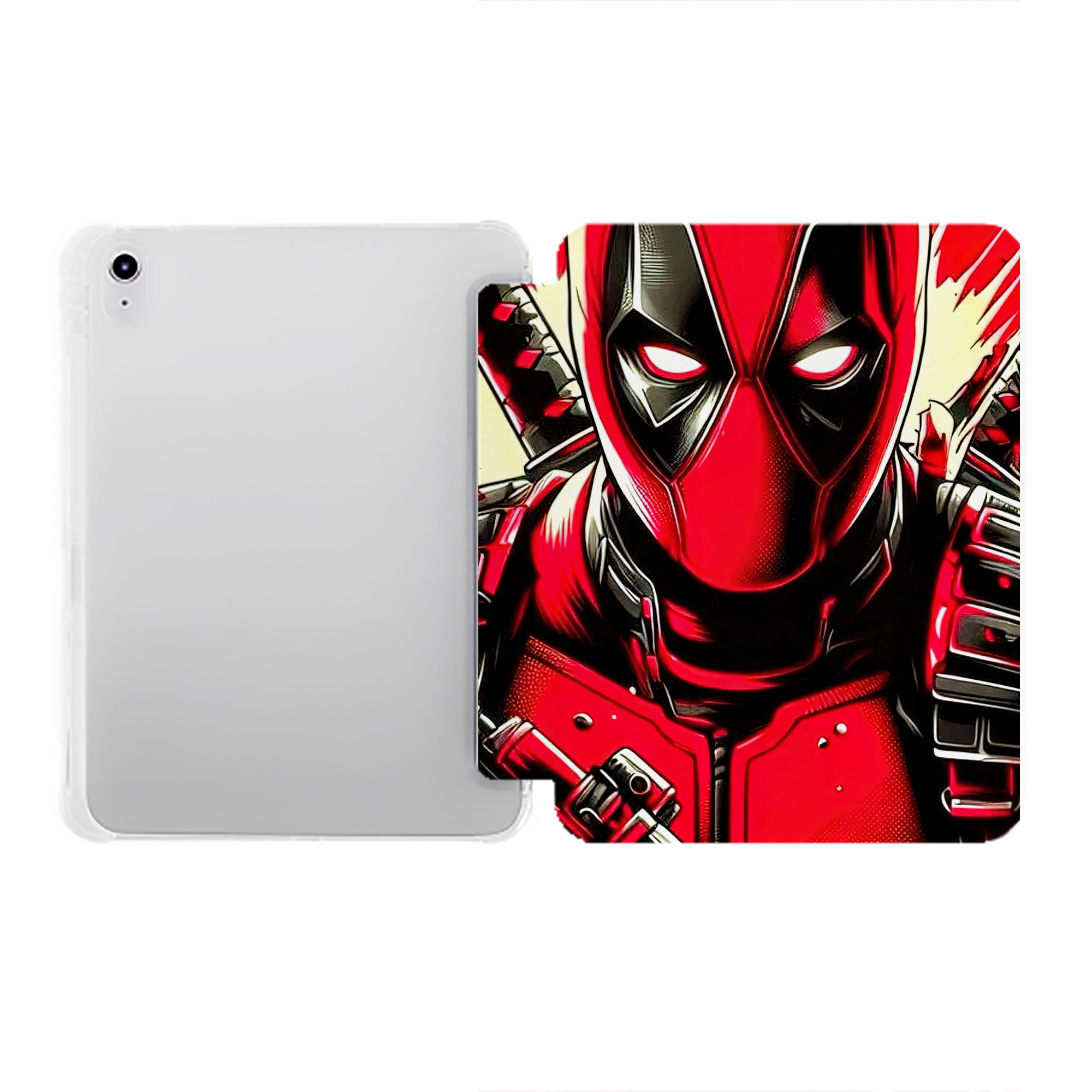 （画像用） Deadpool デッドプール IPad ケース ペン収納付き 三つ折りスタンド PUレザー×シリコン 対応機種9.5/10.5/10.9インチ